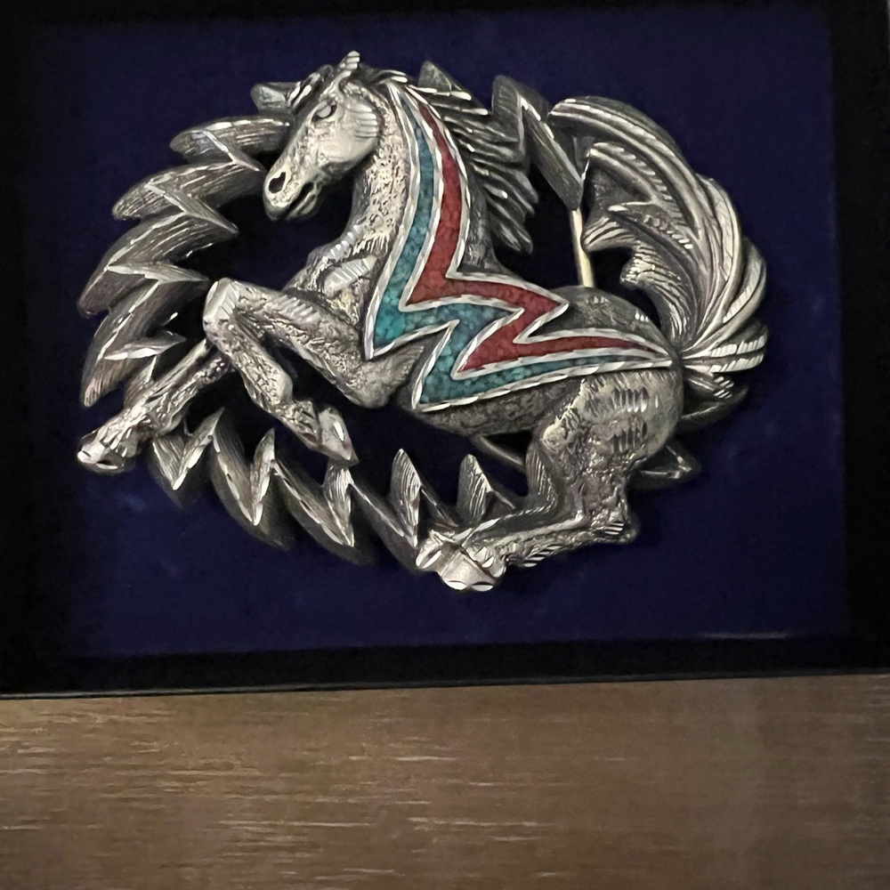 Vintage horse belt buckle